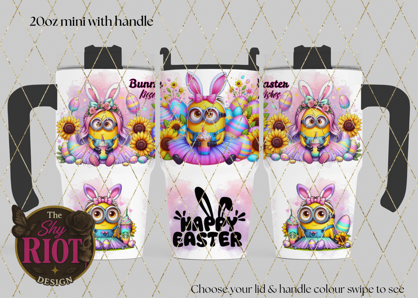20oz mini with handle - Bunny Kisses & Easter Wishes
