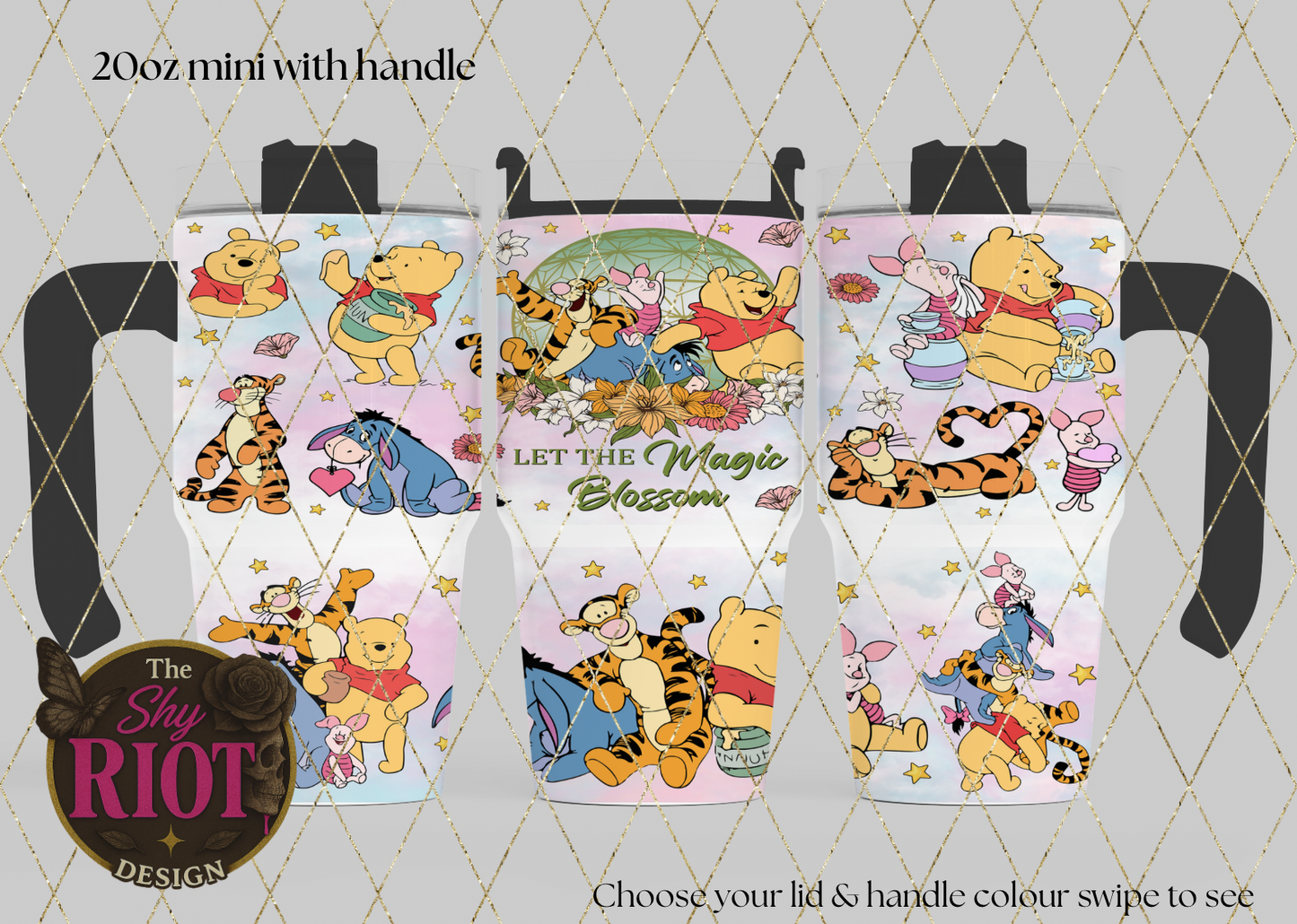 20oz mini with handle - Let the Magic Blossom