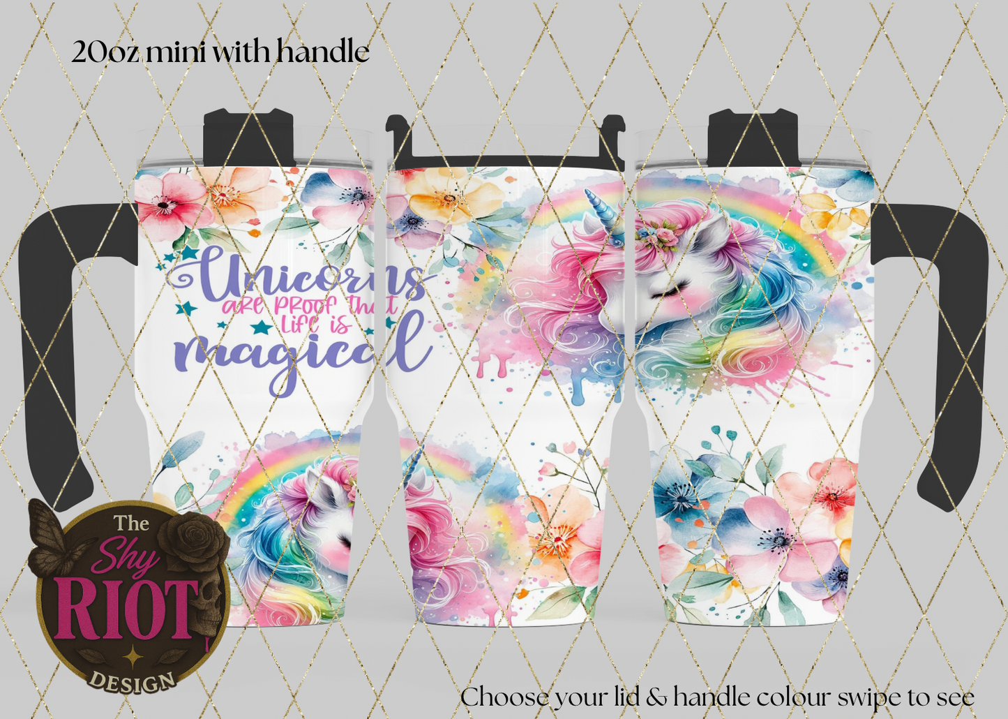 20oz mini with handle - Unicorn Dreams Edition