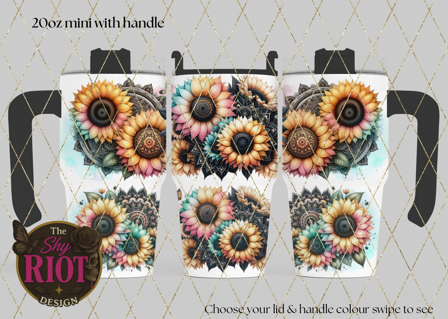 20oz mini with handle - Sunflower Vibes