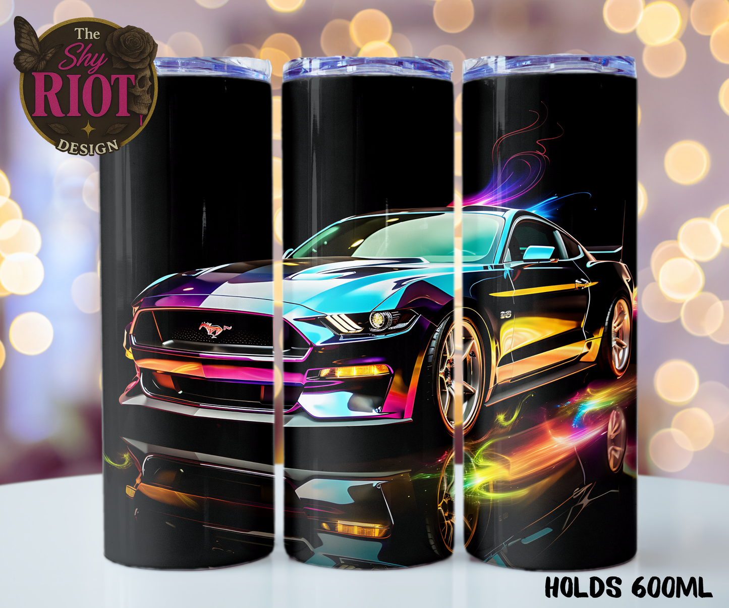 20oz Tumbler - Neon Mustang