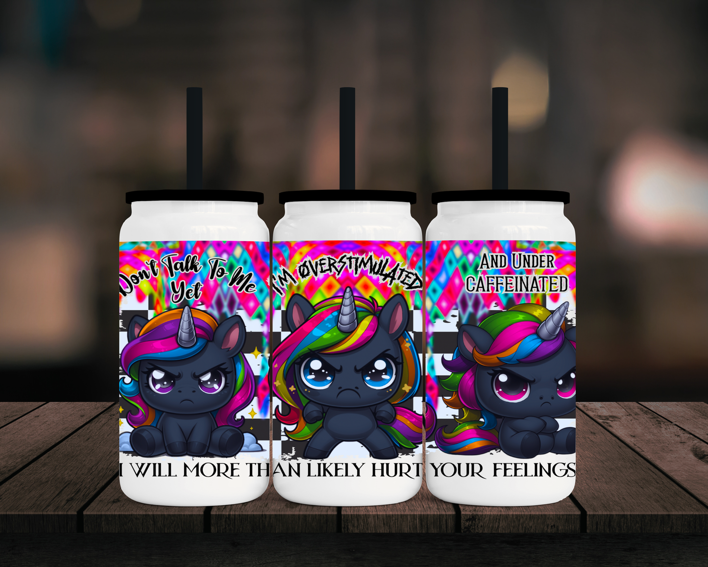 I’m Overstimulated Unicorn - 16oz Libbey Stainless Can