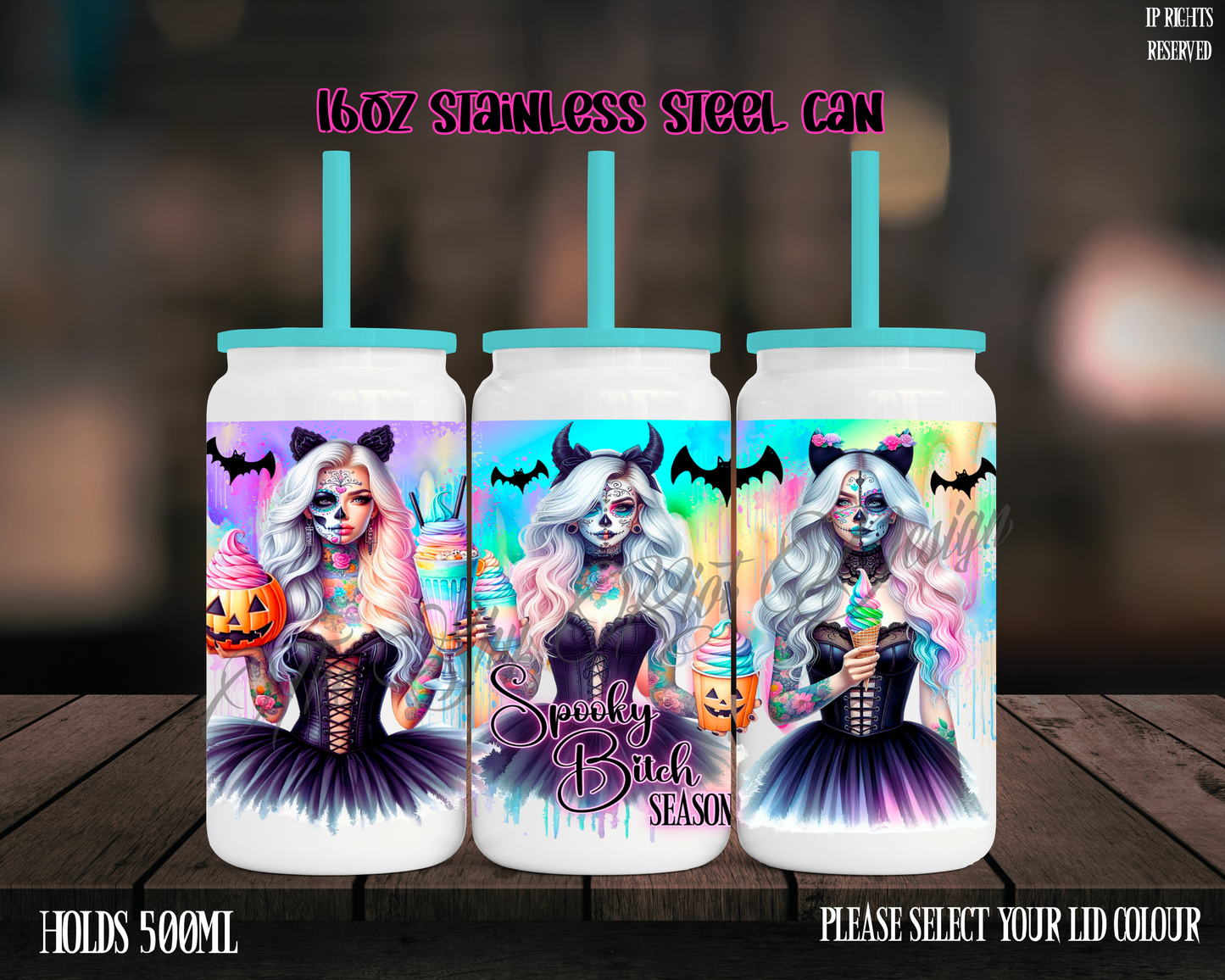 Spooky B*tch Season - 16oz Libbey Stainless Can