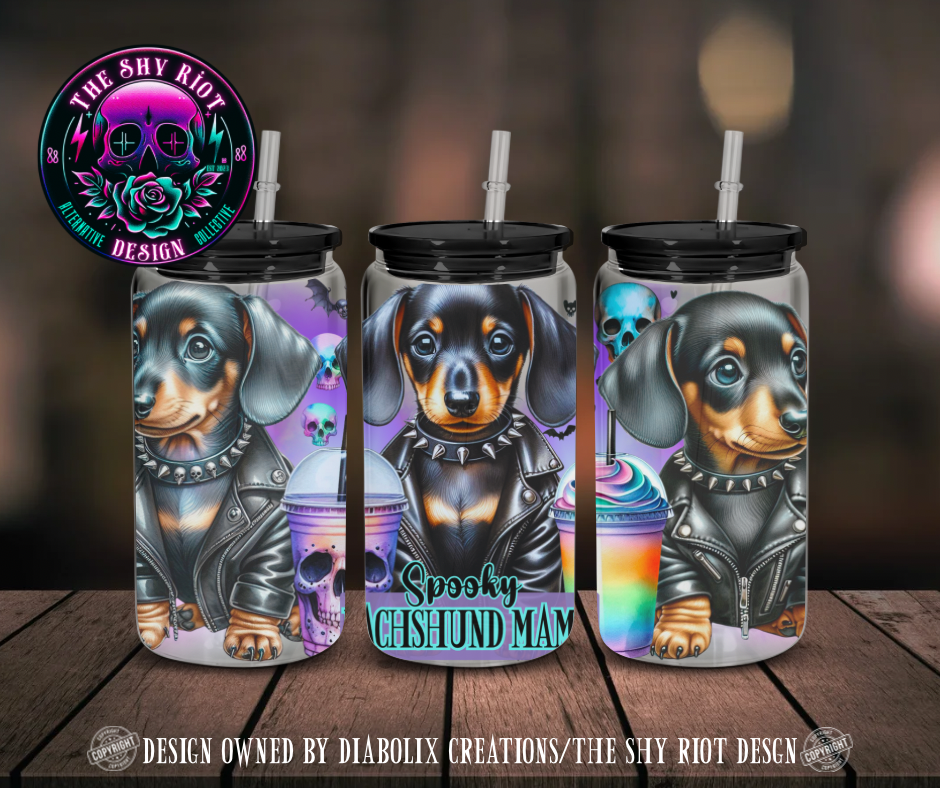 16oz - Spooky Doxie Mama Punk Pup
