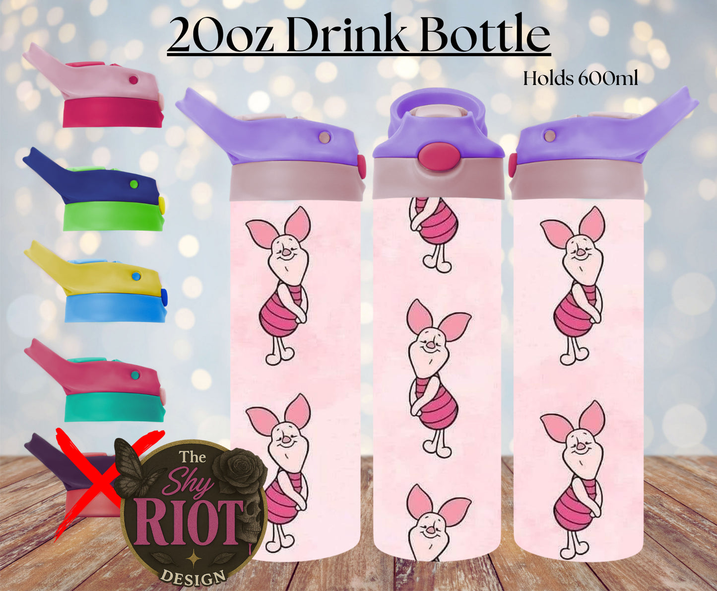 20oz Drink Bottle - Piglet Power