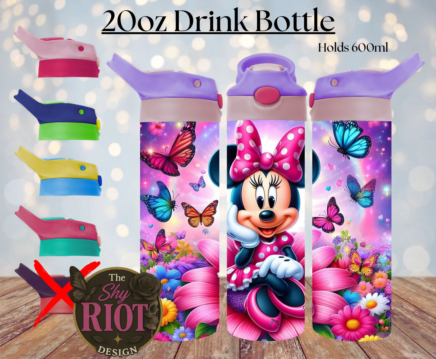 20oz Drink Bottle - Butterflies, Bows & Big Energy