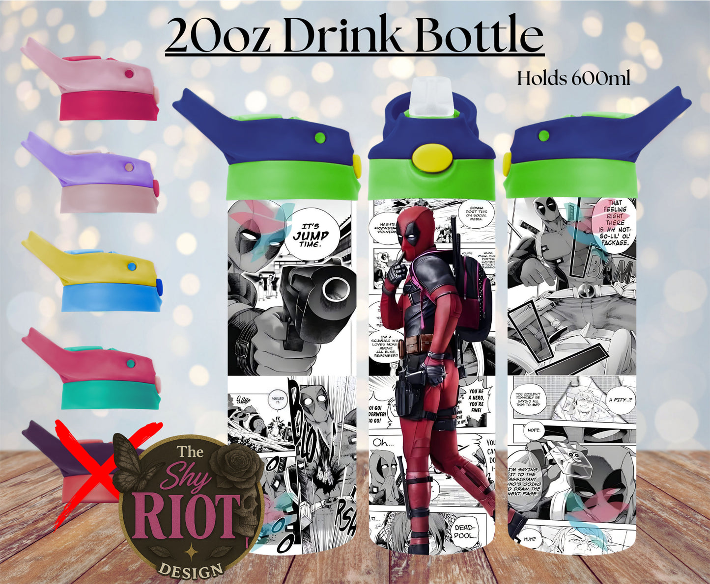 20oz Drink Bottle - Deadpool Chaos