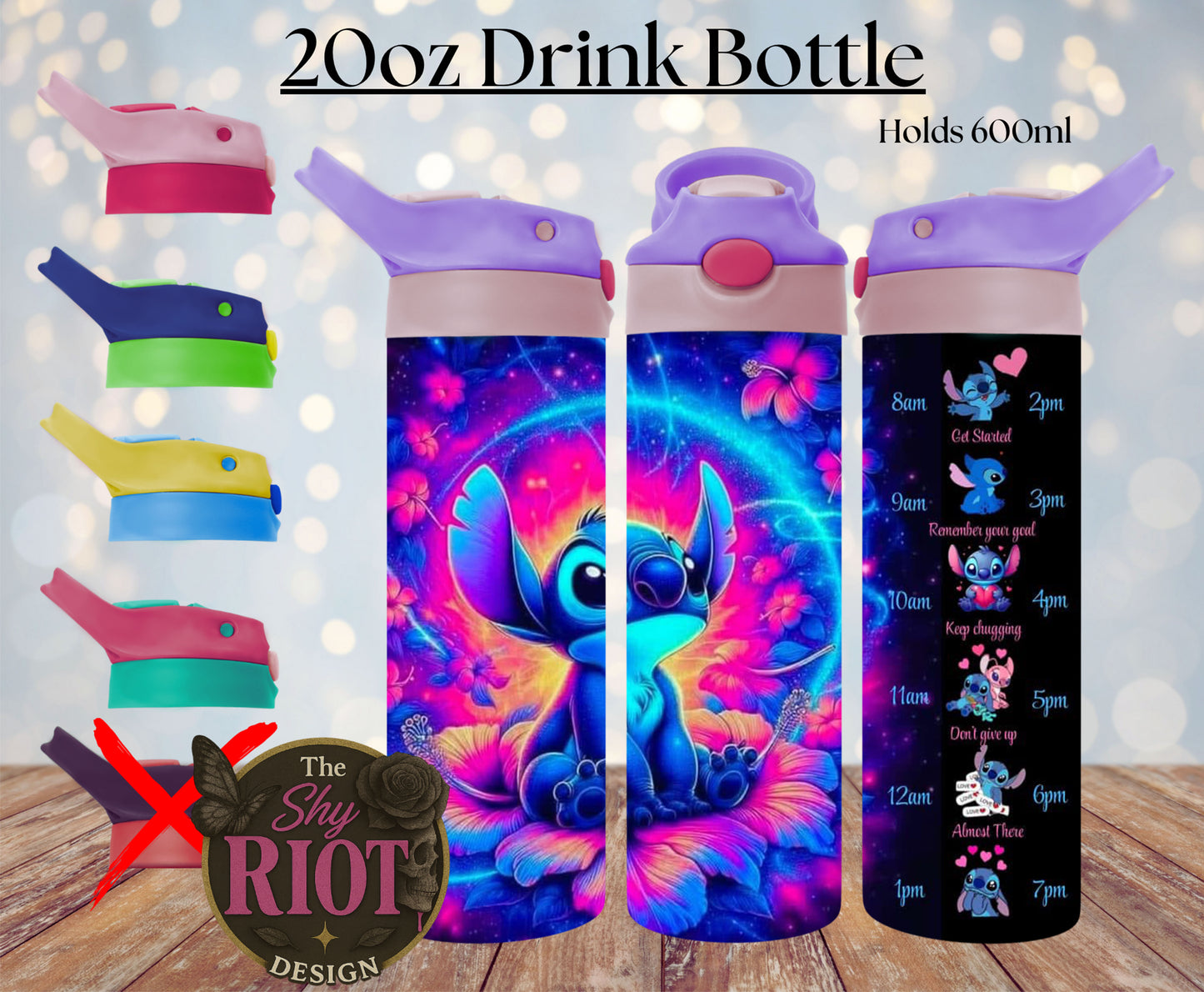20oz Drink Bottle - Stitch Water Level