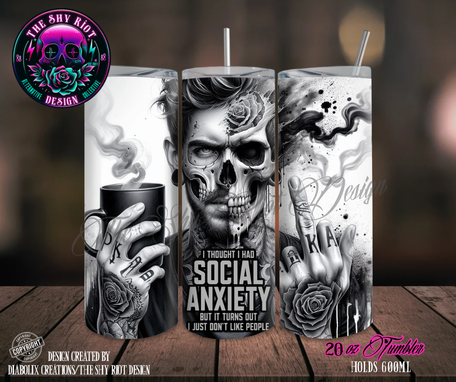 20oz Tumbler - Social Anxiety