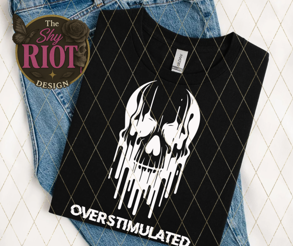 Overstimulated Skull - on black
