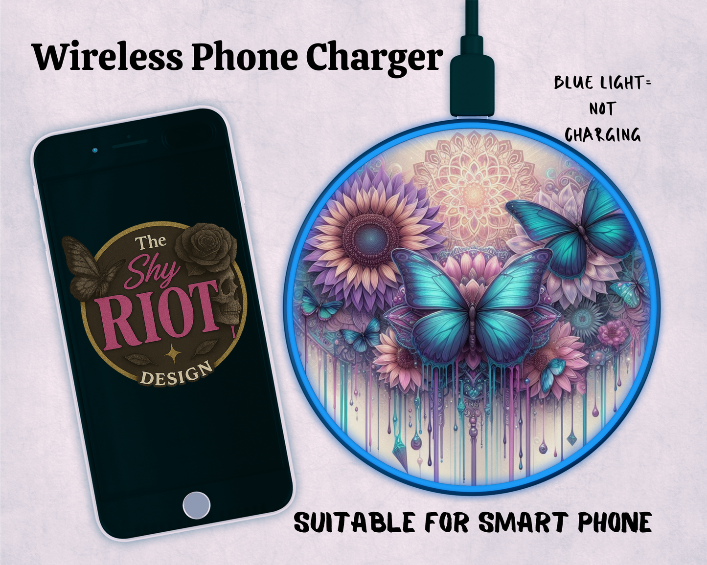 Wireless charger - Butterfly Bloom