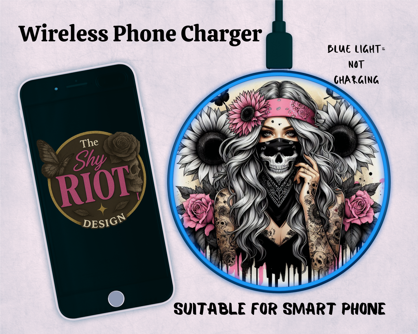 Wireless charger - Floral Bandit