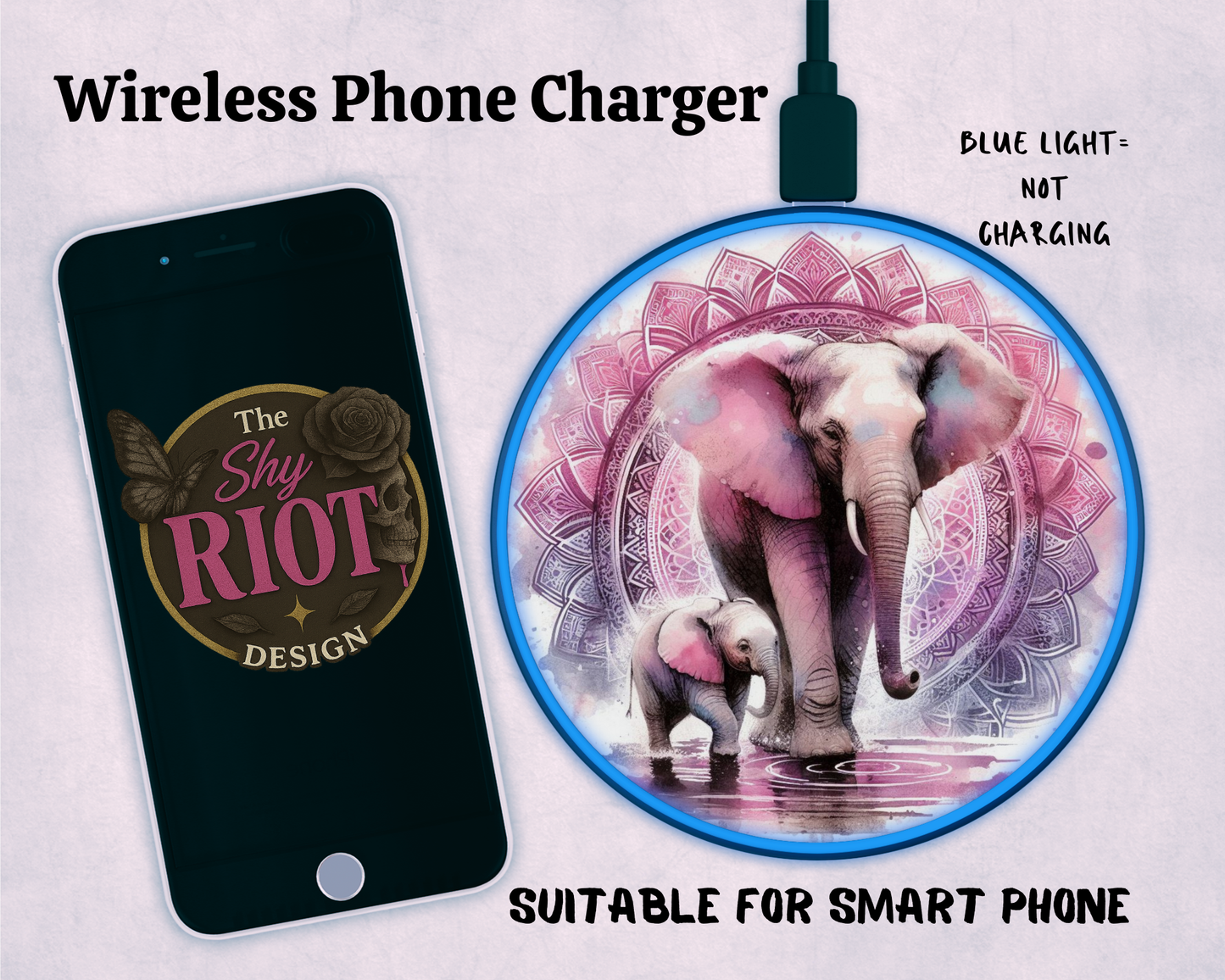 Wireless charger - Elephant Love