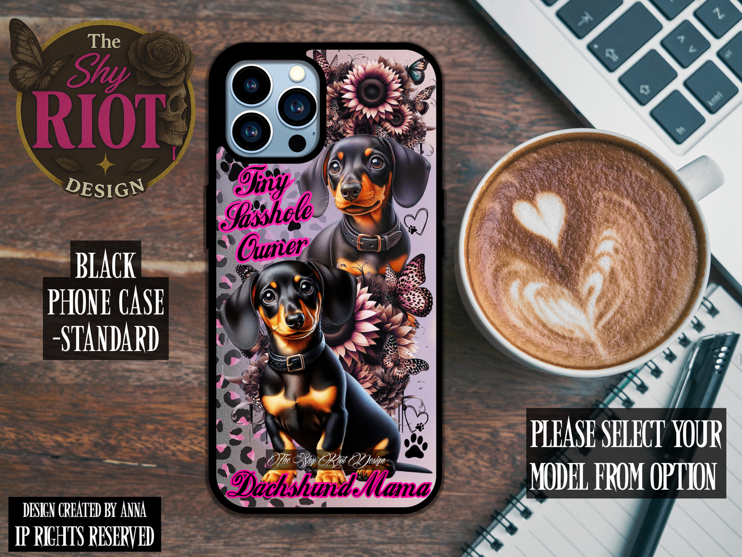 Dachshund Tiny Sasshole - Standard Phone Case