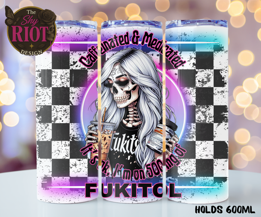 20oz Tumbler - Caffeinated, Medicated & Unbothered