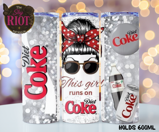 20oz Tumbler - This Girl Runs On Diet Coke