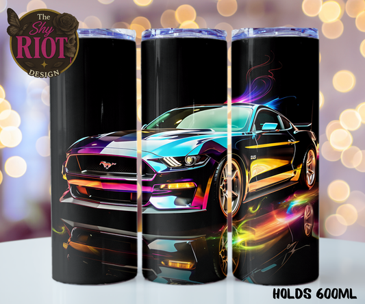 20oz Tumbler - Neon Mustang