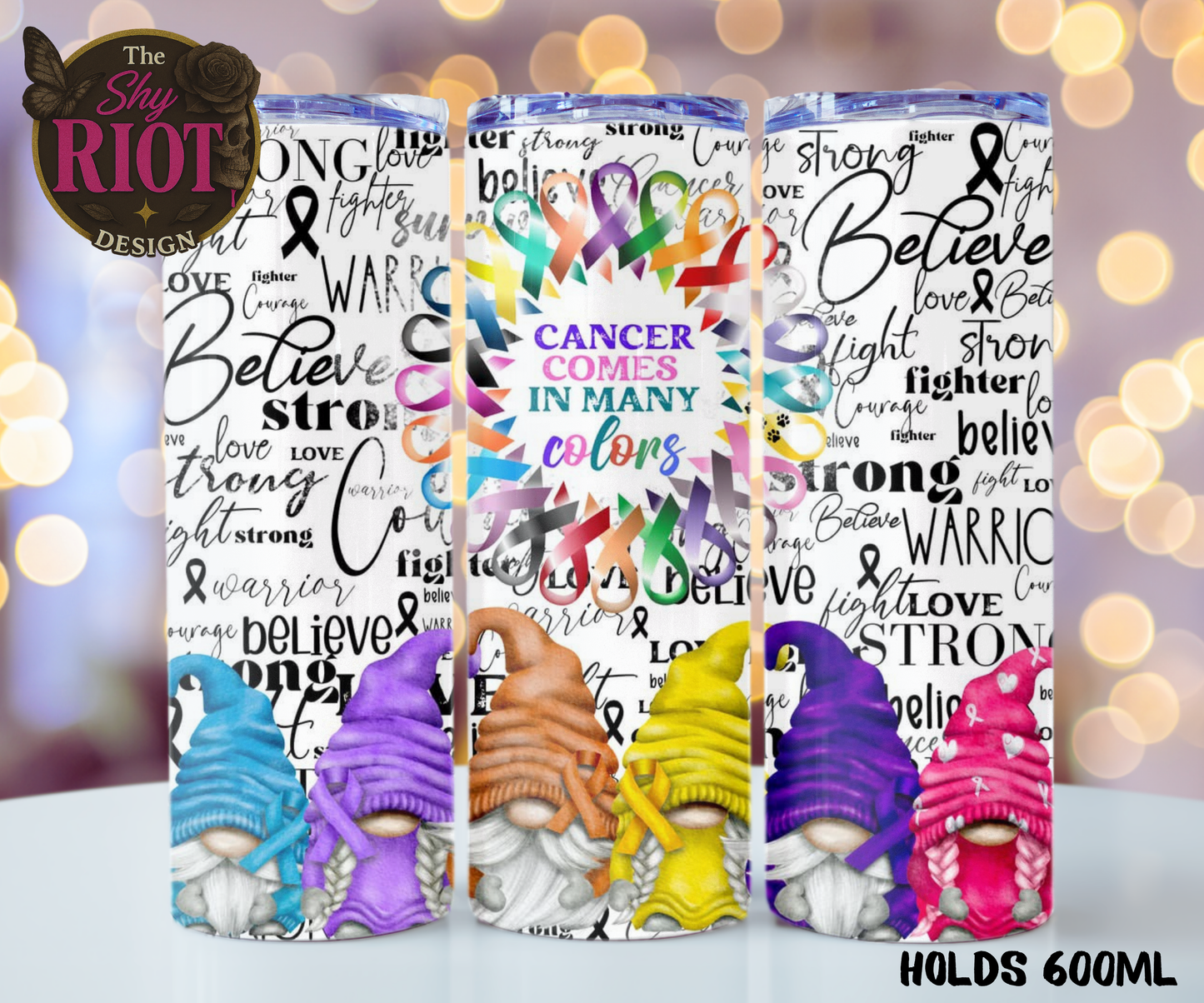 20oz Tumbler - Cancer Comes In Many Colours