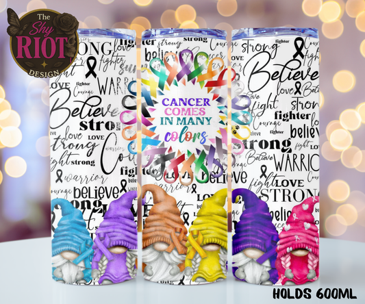 20oz Tumbler - Cancer Comes In Many Colours