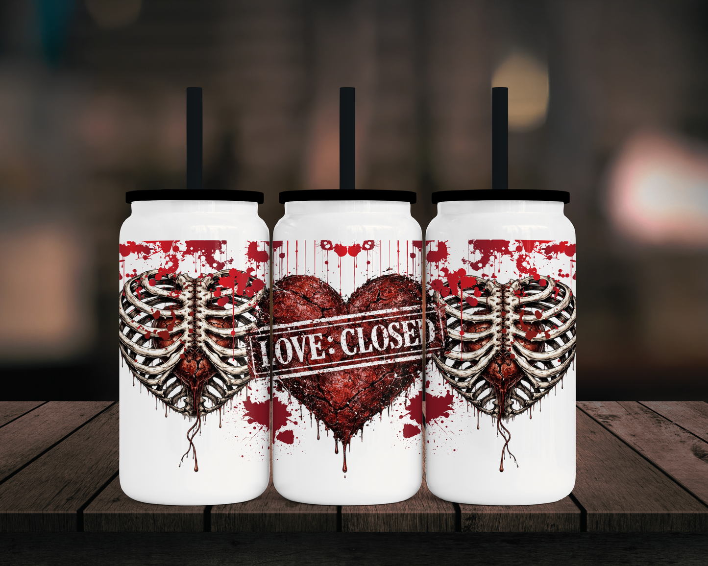 Love Closed - 16oz Libbey Stainless Can
