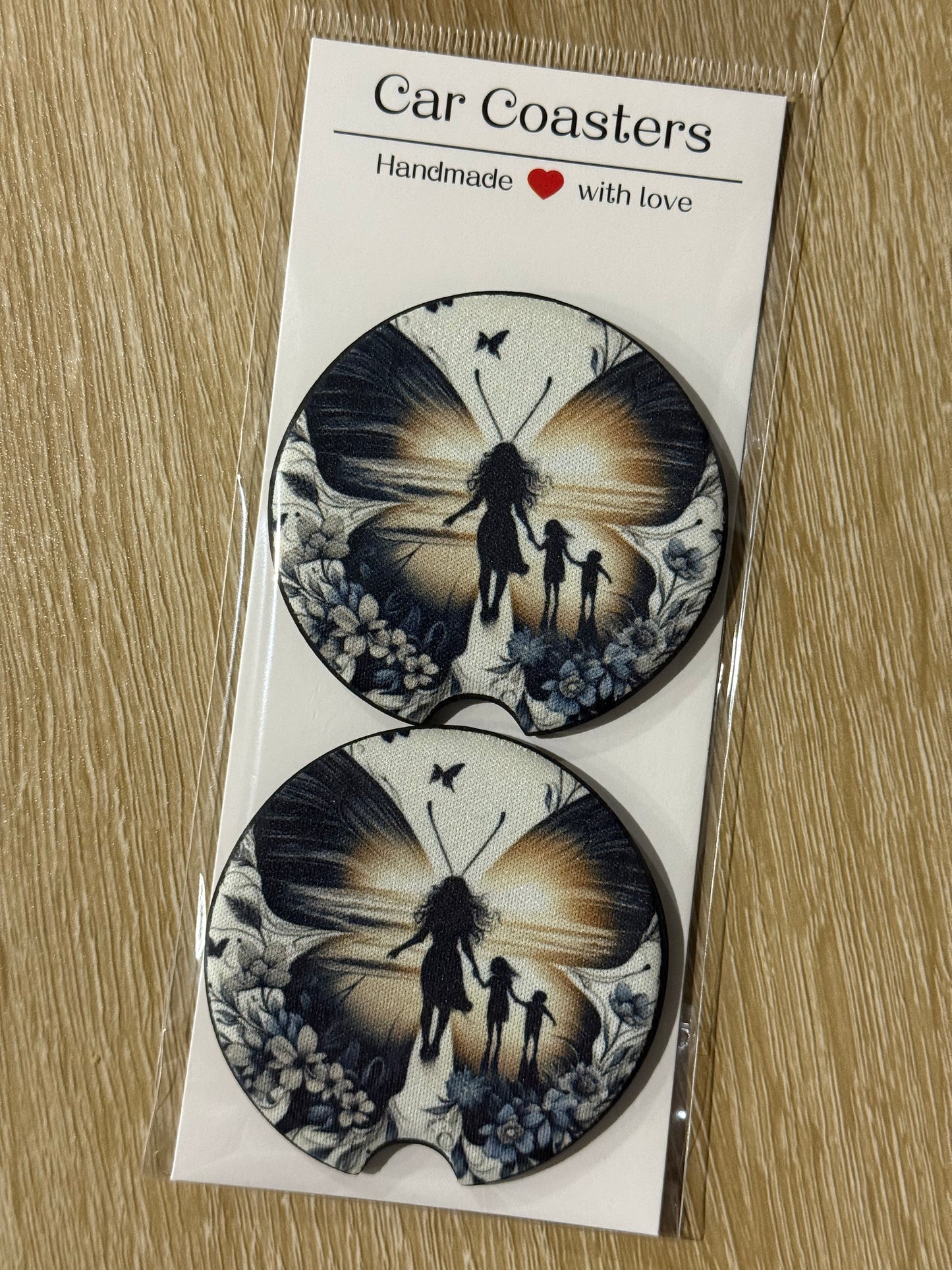 Mama Butterfly - Car Coasters