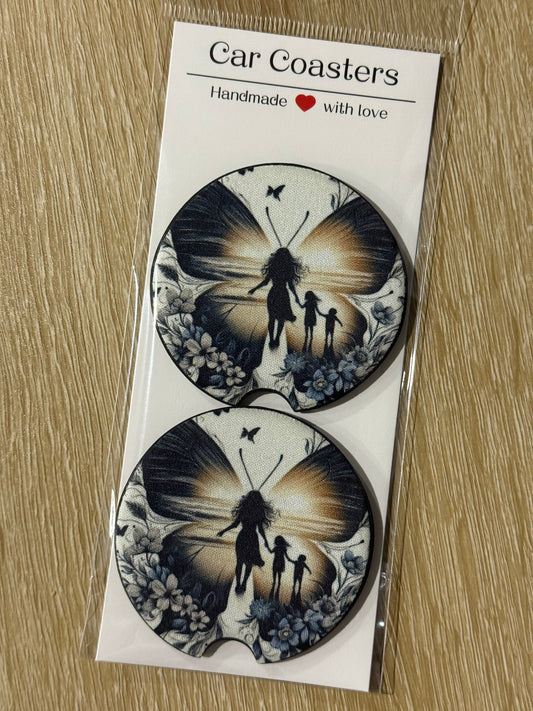 Mama Butterfly - Car Coasters