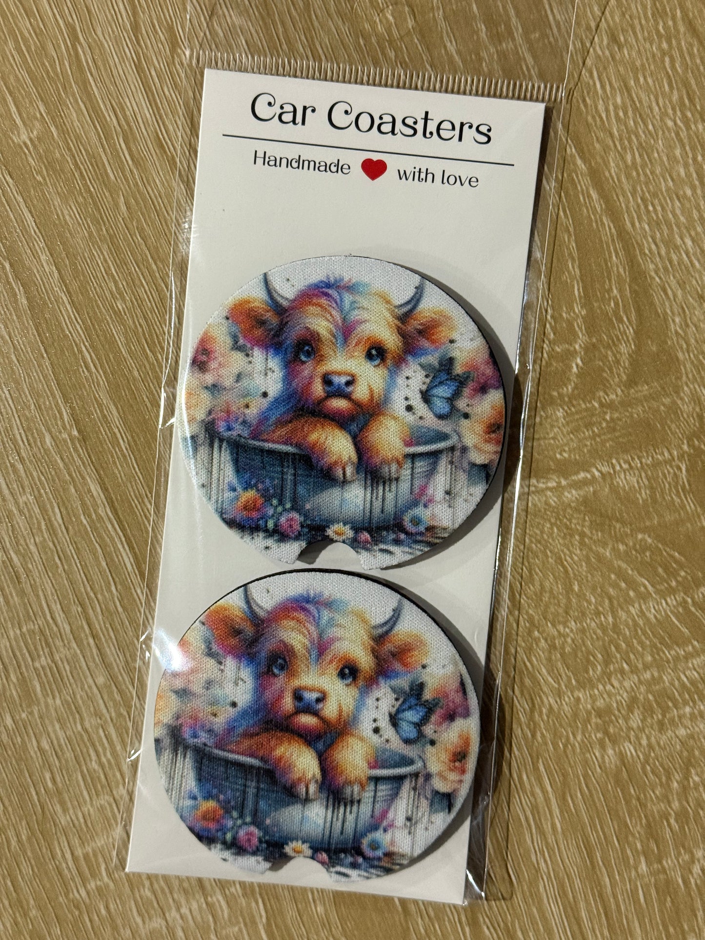 Bathtime Baby Highland - Car Coasters