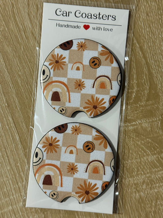 Boho Beige - Car Coasters