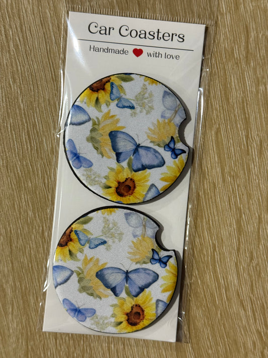 Butterflies n Sunflowers - Car Coasters