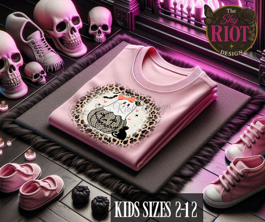 Leopard Print Pumpkin Ghost -pink