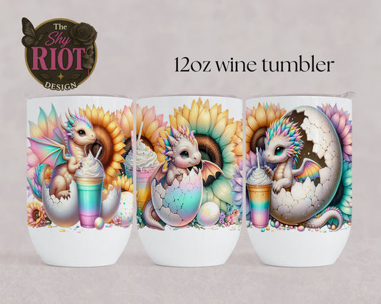12oz wine tumbler - Dragons