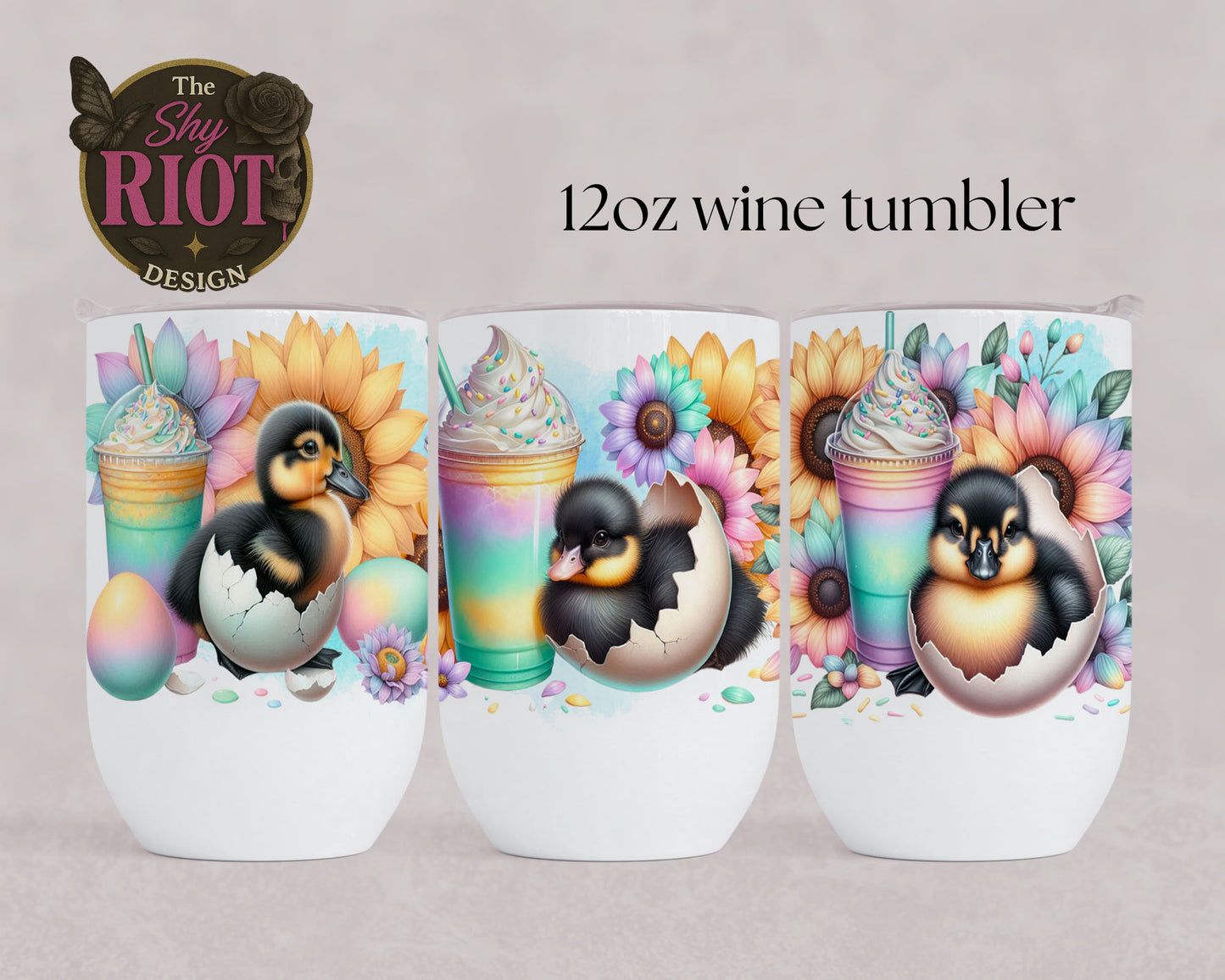 12oz wine tumbler - Little Duckies