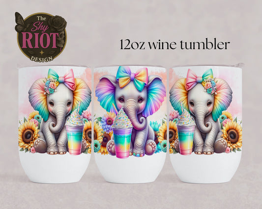 12oz wine tumbler - Elephant