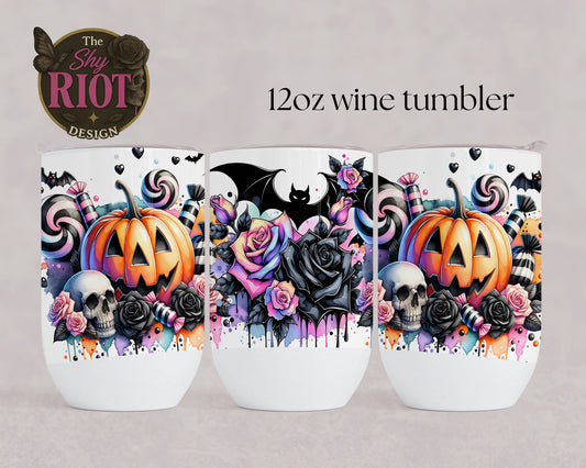 12oz wine tumbler - Gothic Candy Chaos