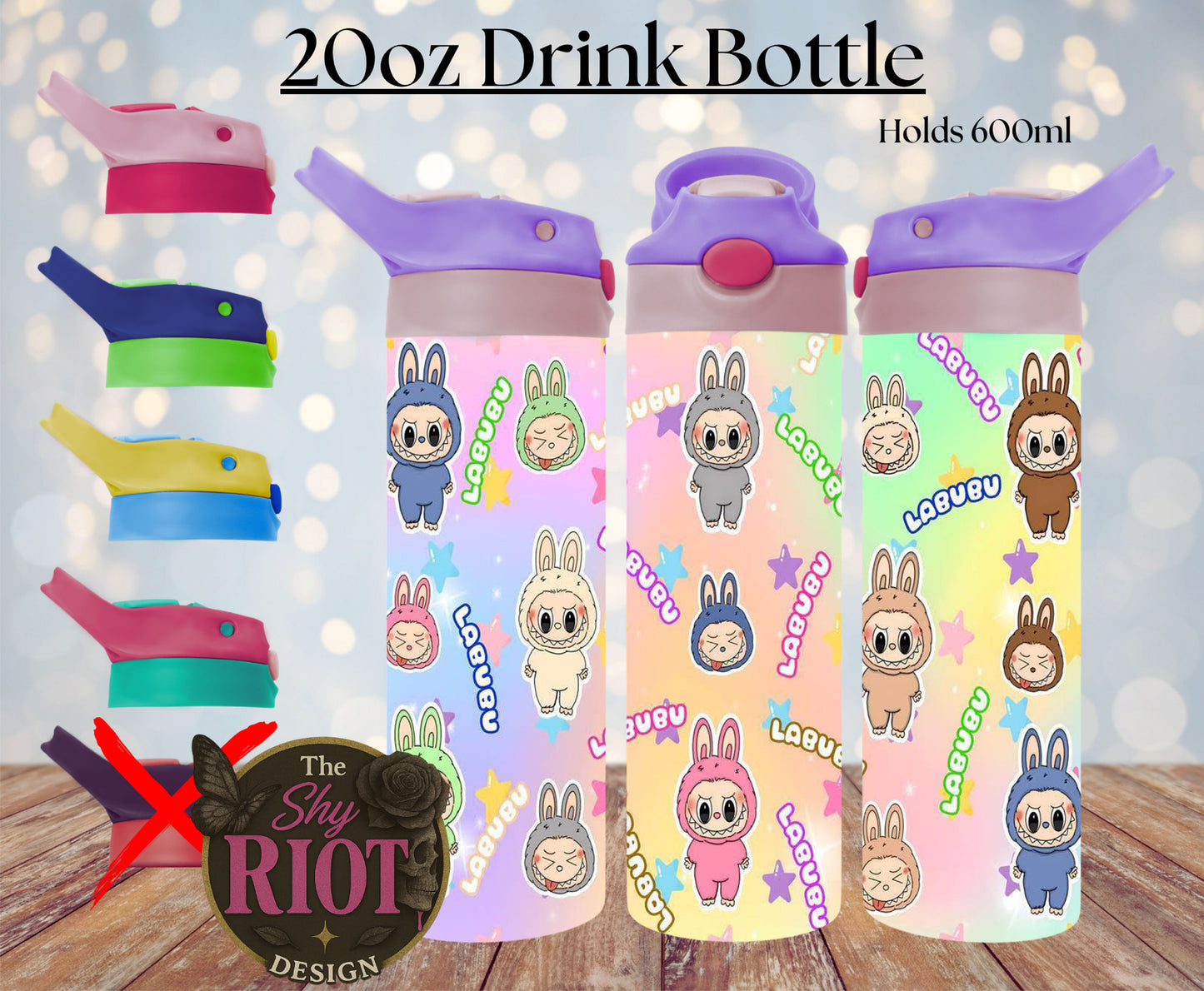 20oz Drink Bottle -  Labubu Pastel Mayhem