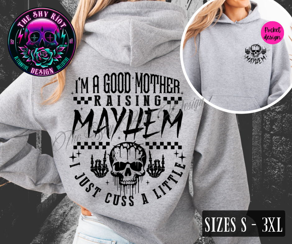 Mayhem Mama - Hoodie (on grey)