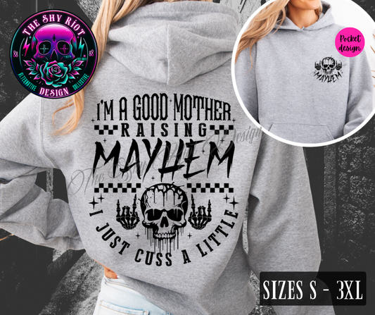 Mayhem Mama - Hoodie (on grey)
