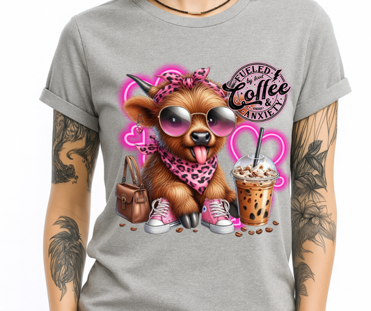 Fueled by Anxiety & Iced Coffee (on grey)