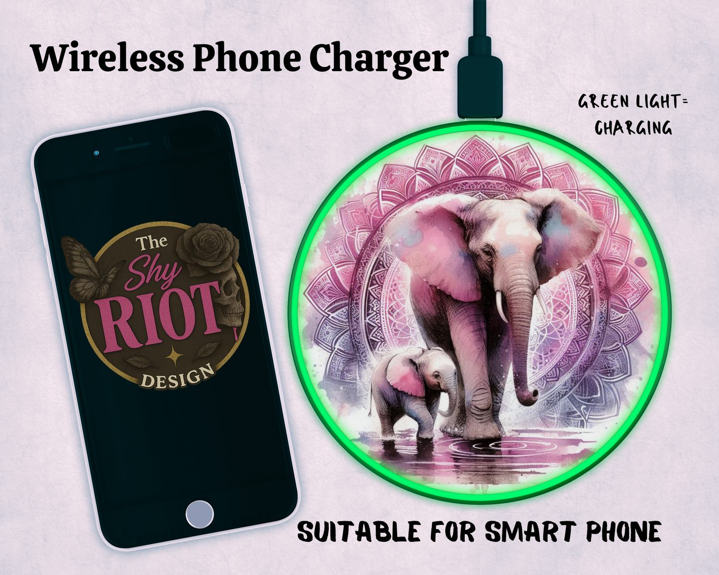 Wireless charger - Elephant Love