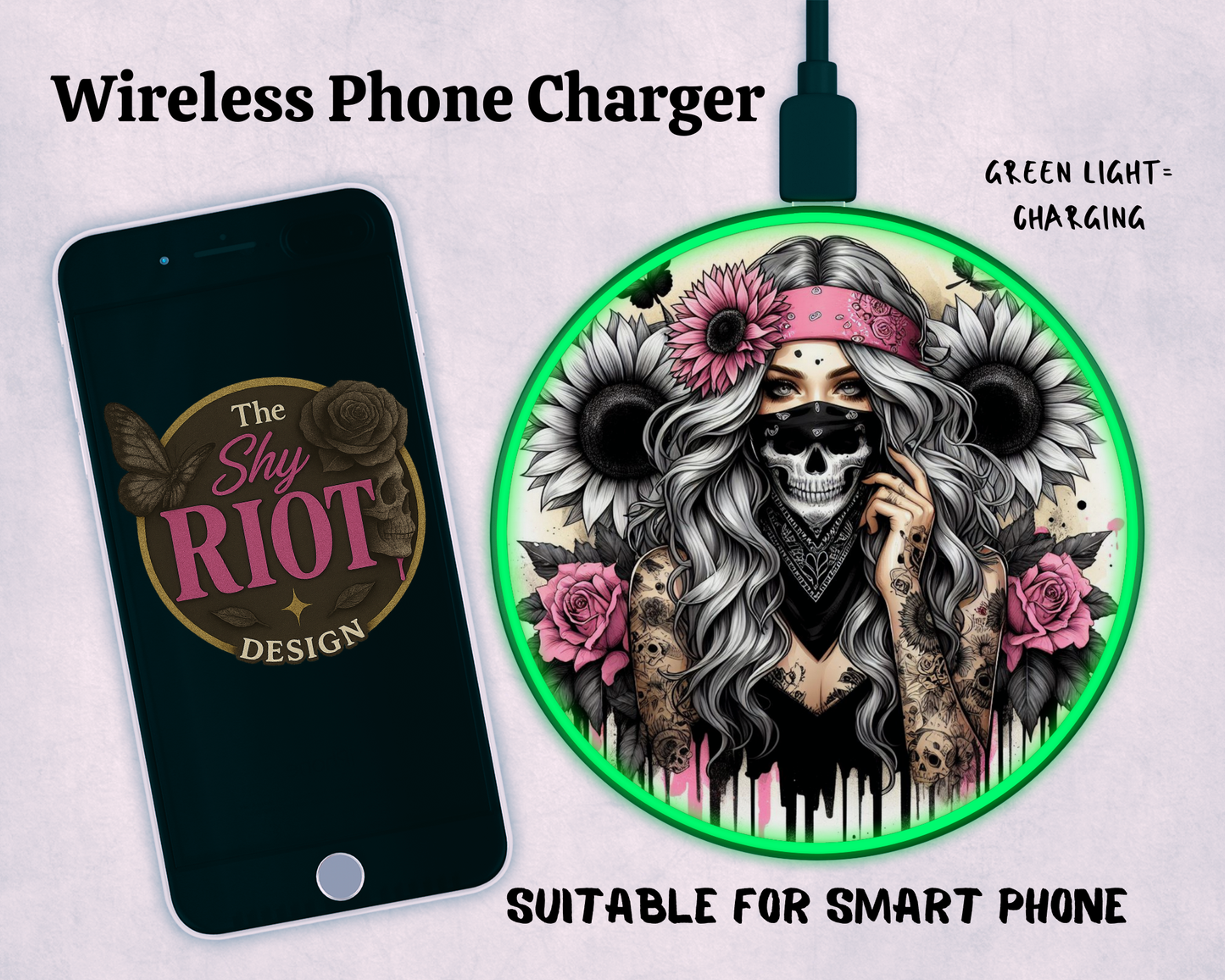 Wireless charger - Floral Bandit