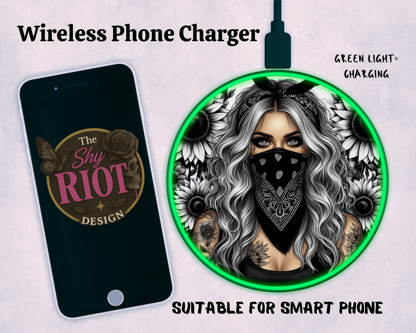 Wireless charger - Masked & Unbothered