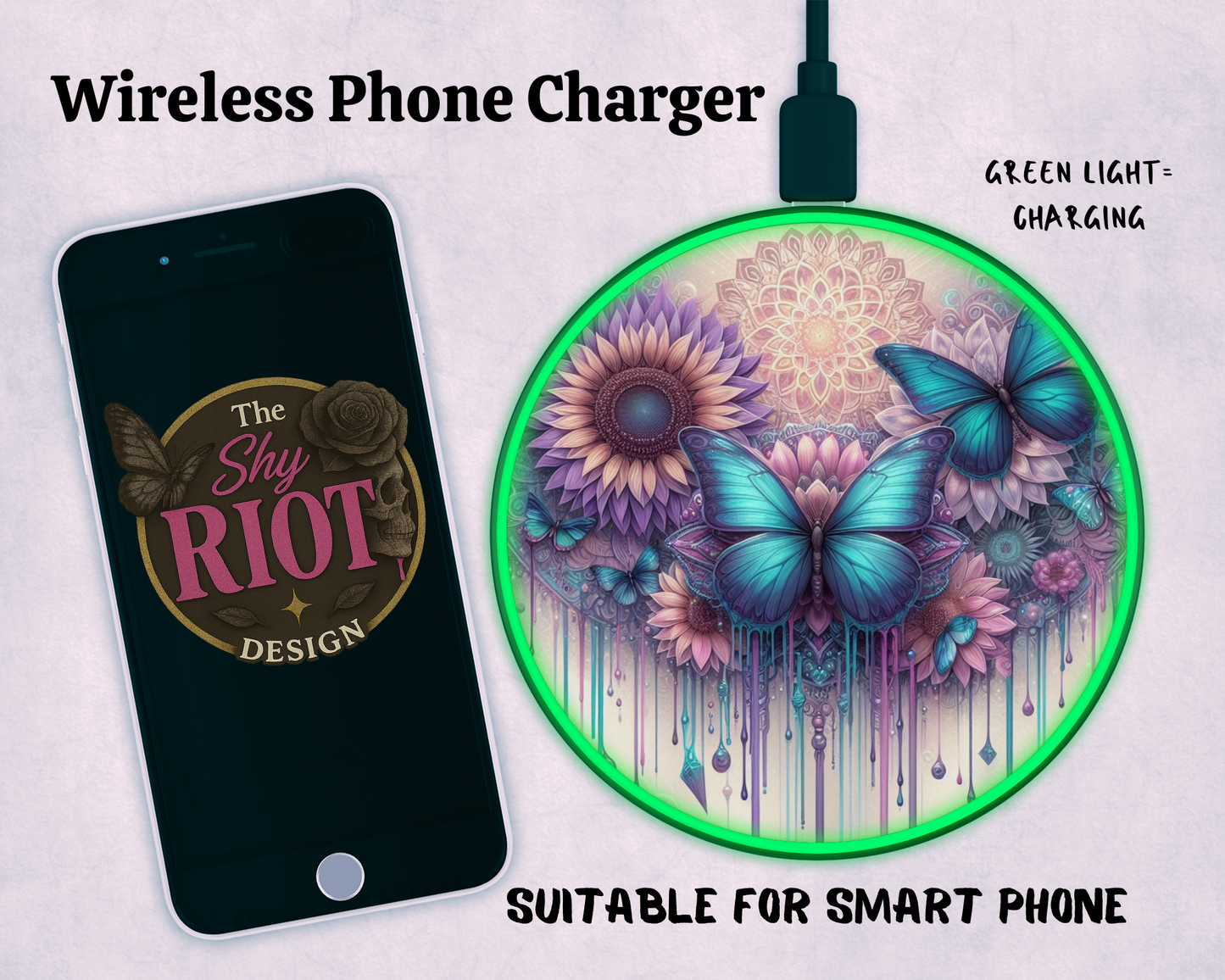Wireless charger - Butterfly Bloom