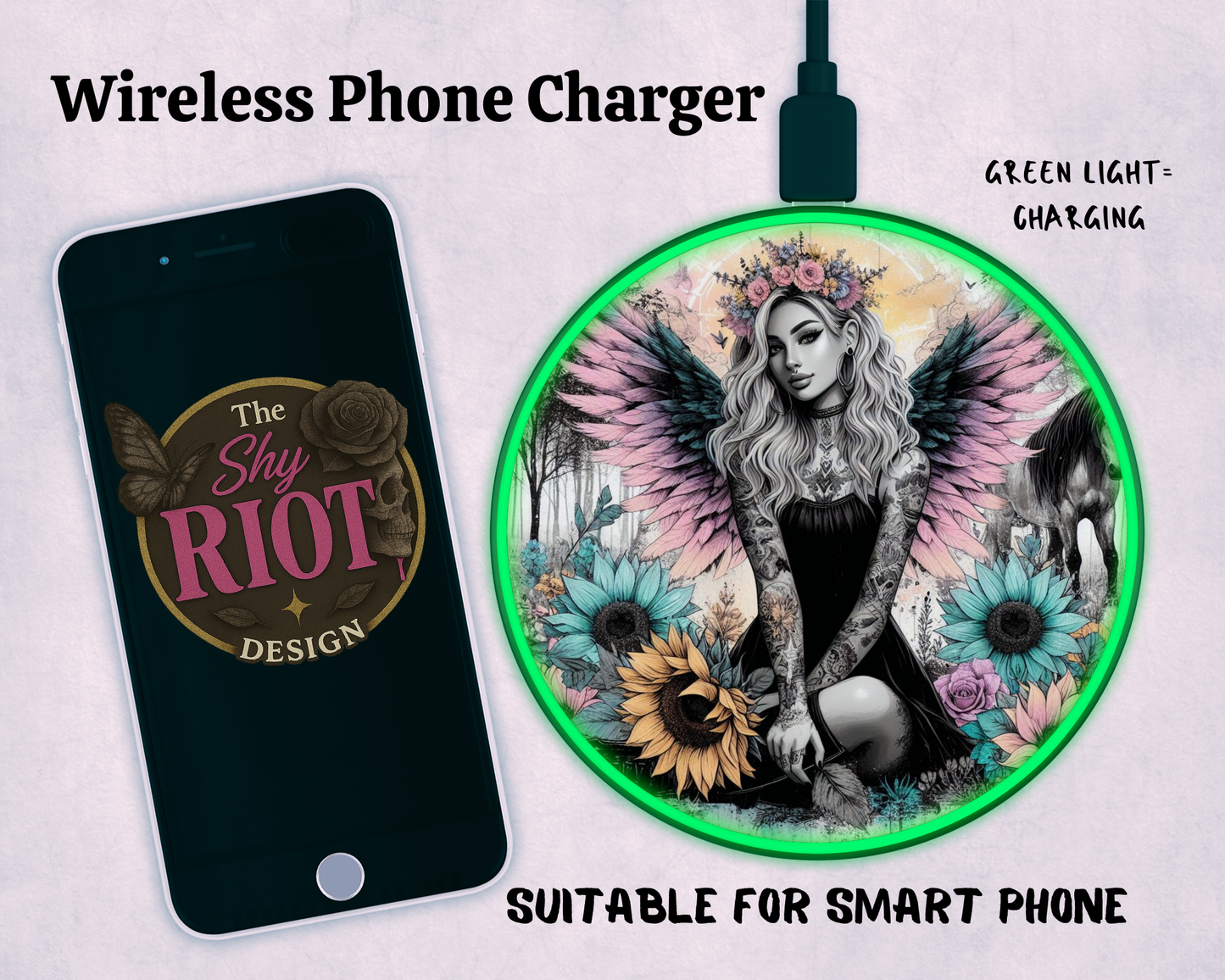 Wireless charger - Tattooed Seraph