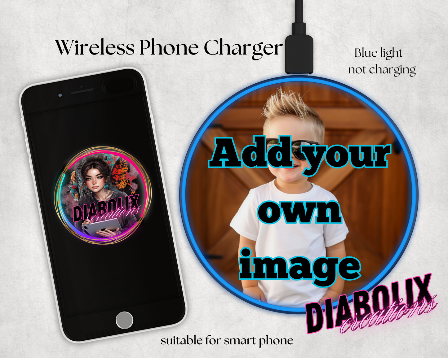 Wireless charger - Customisable, add your own image