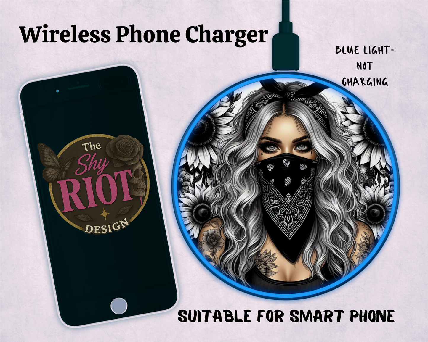 Wireless charger - Masked & Unbothered