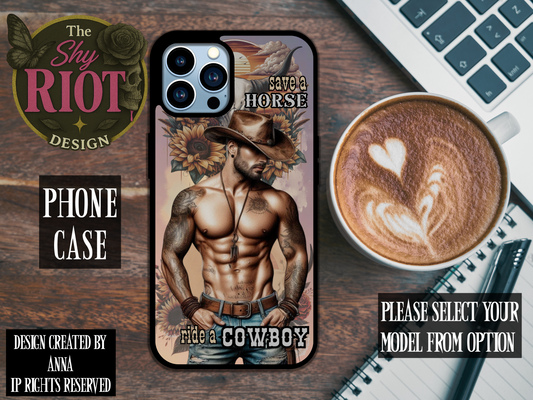 Save A Cowboy - Phone Case