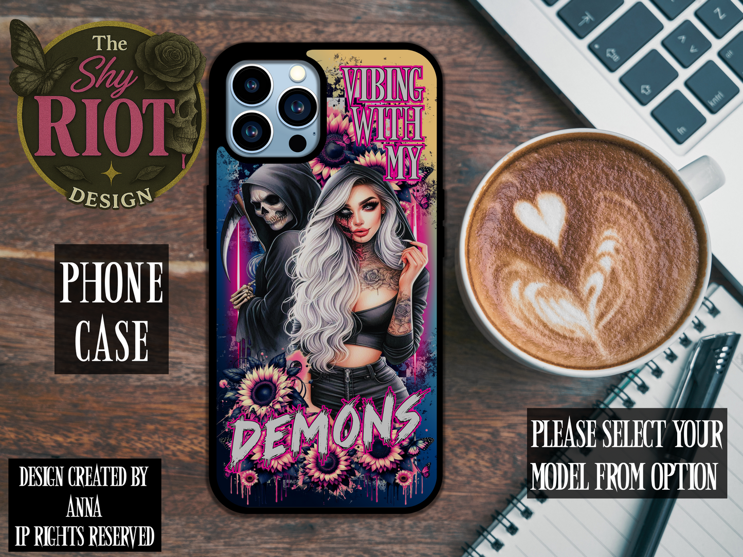 Vibing With My Demons - Phone Case