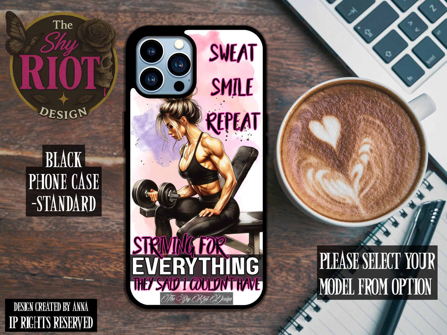 Sweat Smile Repeat - Standard Phone Case